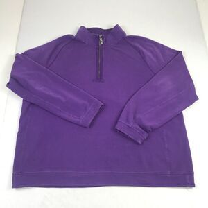 Tommy Bahama Mens 1/2 Zip Sweater FADED Purple Long Sleeve Pullover Large